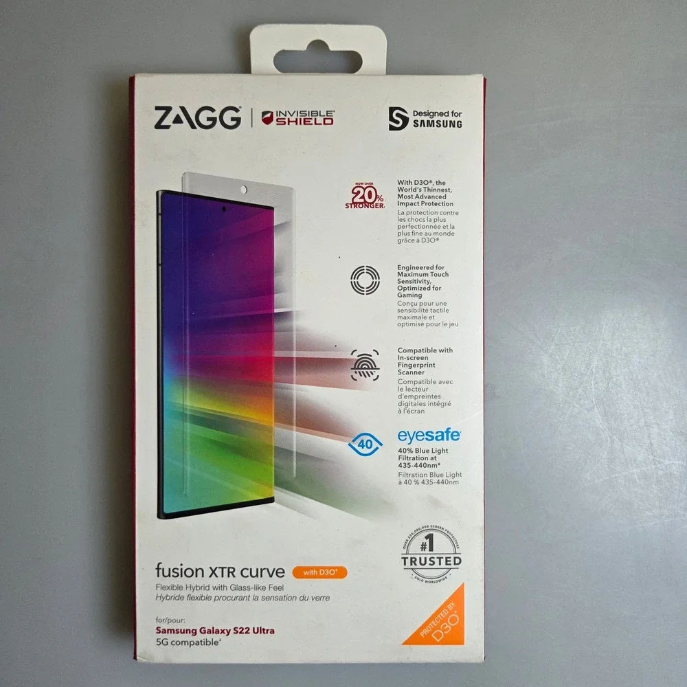 ZAGG InvisibleShield Fusion XTR Curve Samsung Galaxy S22 Ultra Screen Protector